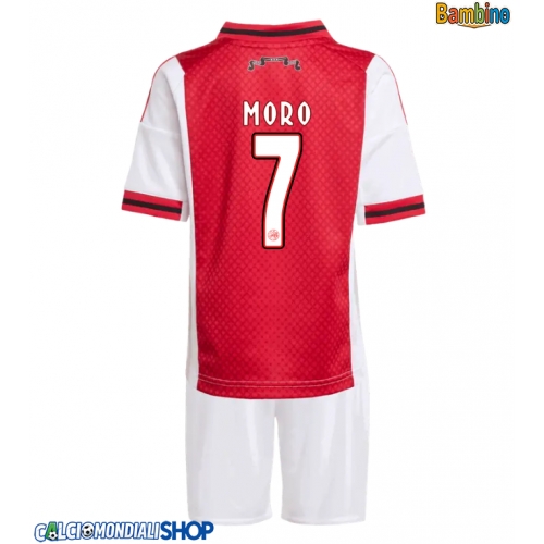Maglie da calcio Ajax Raul Moro #7 Prima Maglia Bambino 2025-26 Manica Corta + Pantaloni corti)